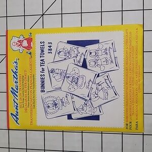 Aunt Martha's Hot Iron‎ Transfers - Charming Designs Linens, 3843 Bunniesfor Tea